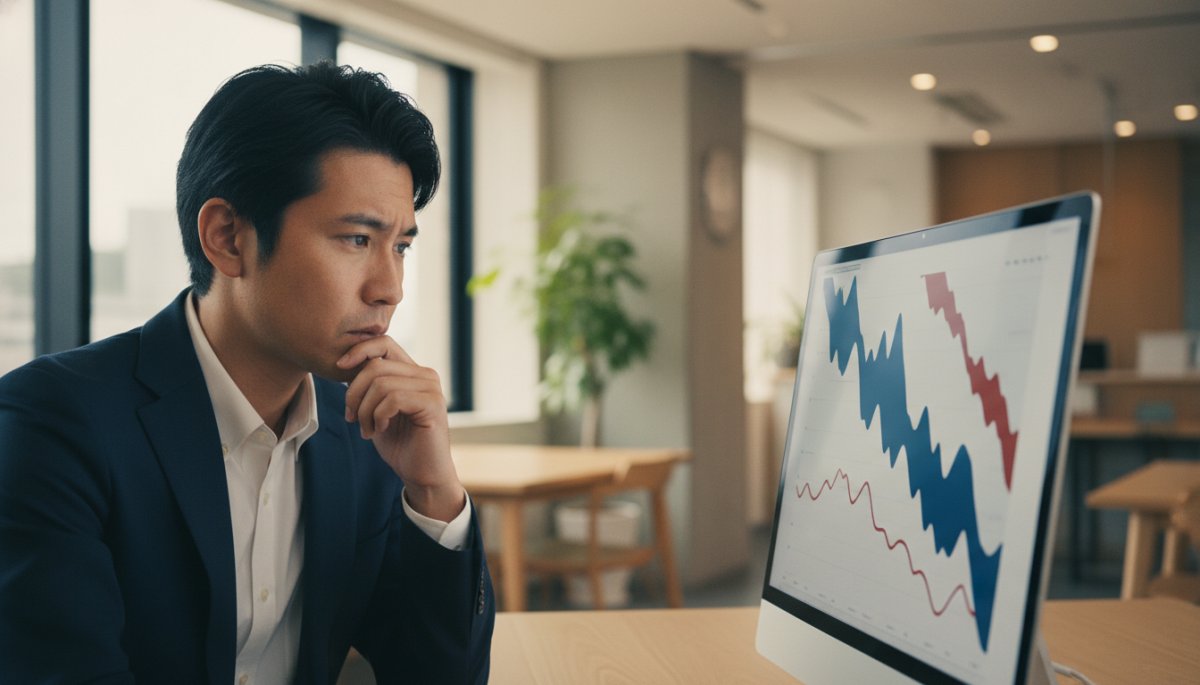 SEO対策の課題に悩むビジネスパーソン