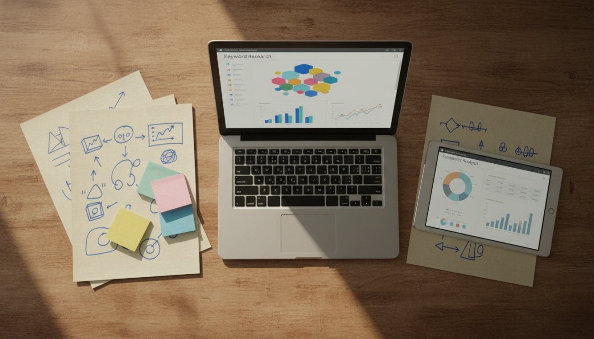 SEO戦略を立案する様子