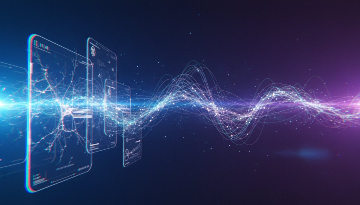 AI検索エンジンとLLMO対策の未来的なイメージ