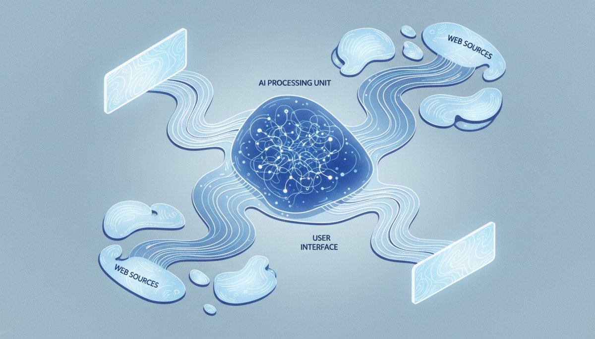AI検索エンジンの仕組みを示す概念図