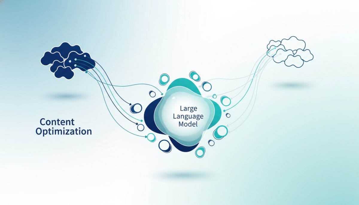 LLM最適化とAI検索エンジンの関係を示す概念図