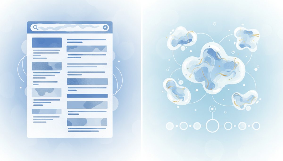 AI検索エンジンと従来の検索エンジンの違いを示すイメージ