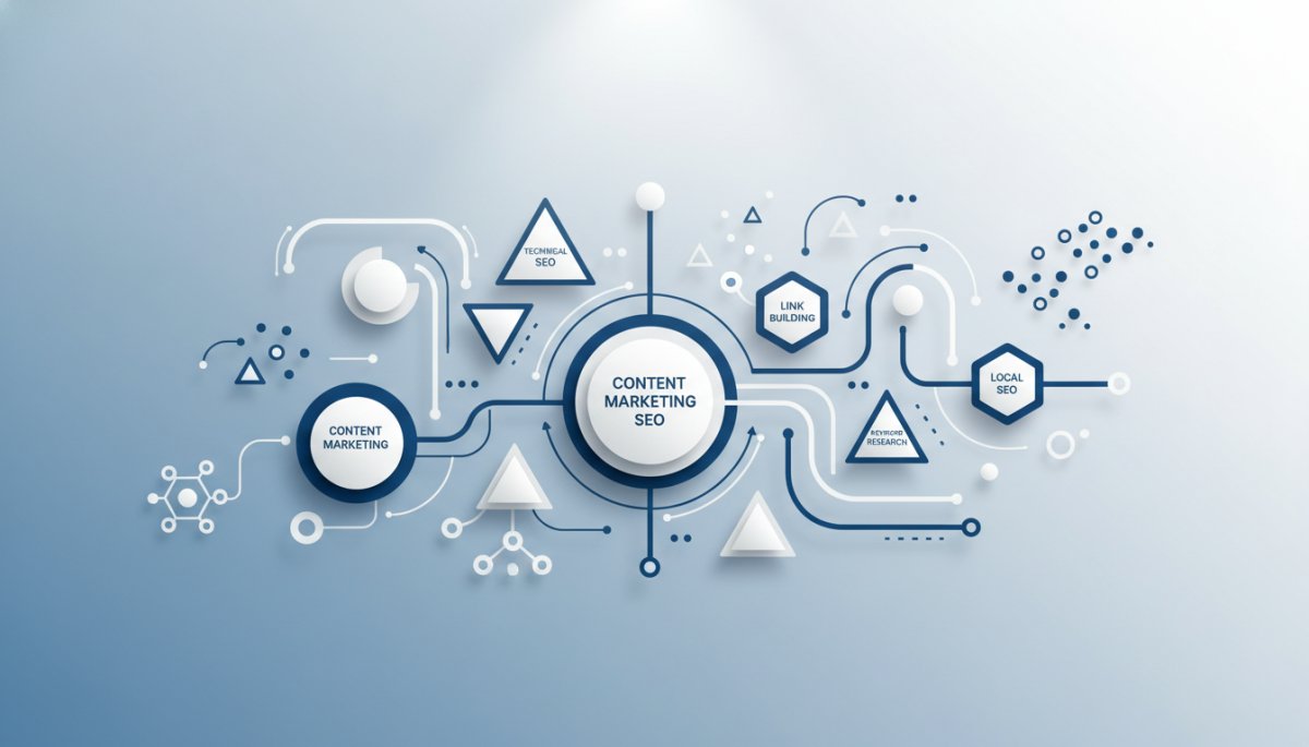 SEO対策の種類を示すコンセプト画像